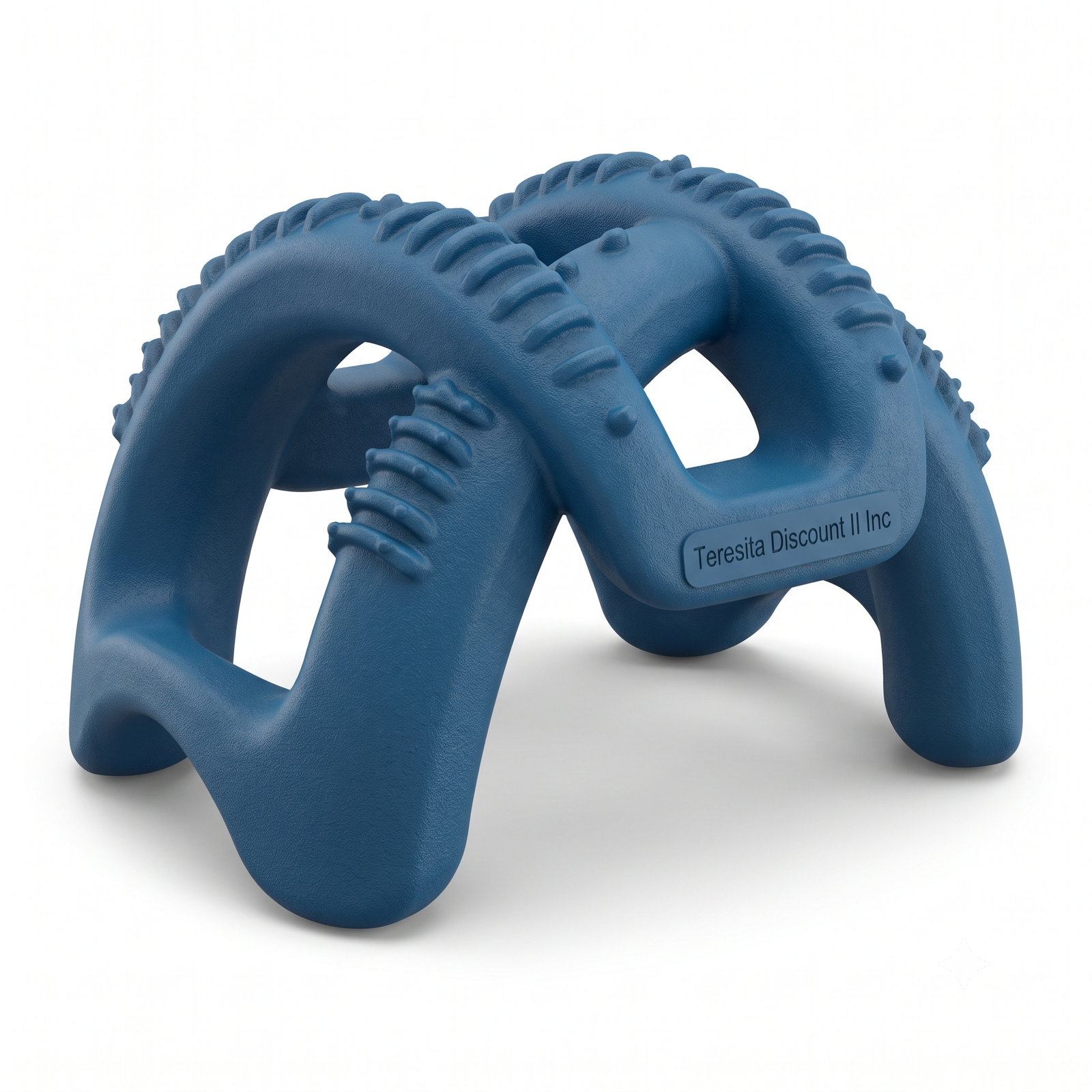Teresita Discount II Inc Heavy-Duty Arched Rubber Dog Chew Toy - Blue - Image 2