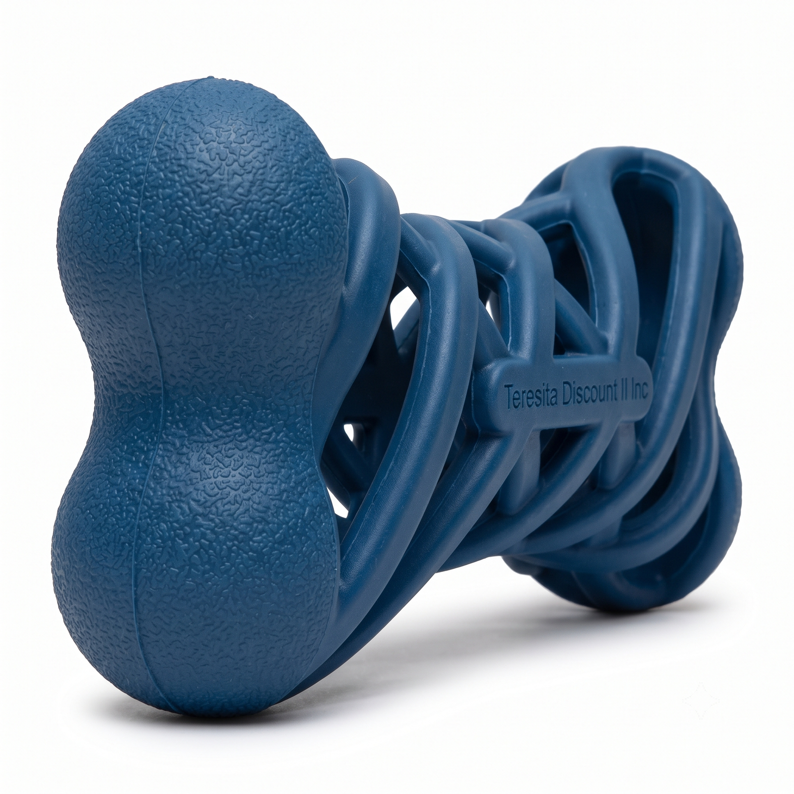 Teresita Discount II Inc Heavy-Duty Woven Rubber Dog Chew Toy & Teething Bone - Blue - Image 2
