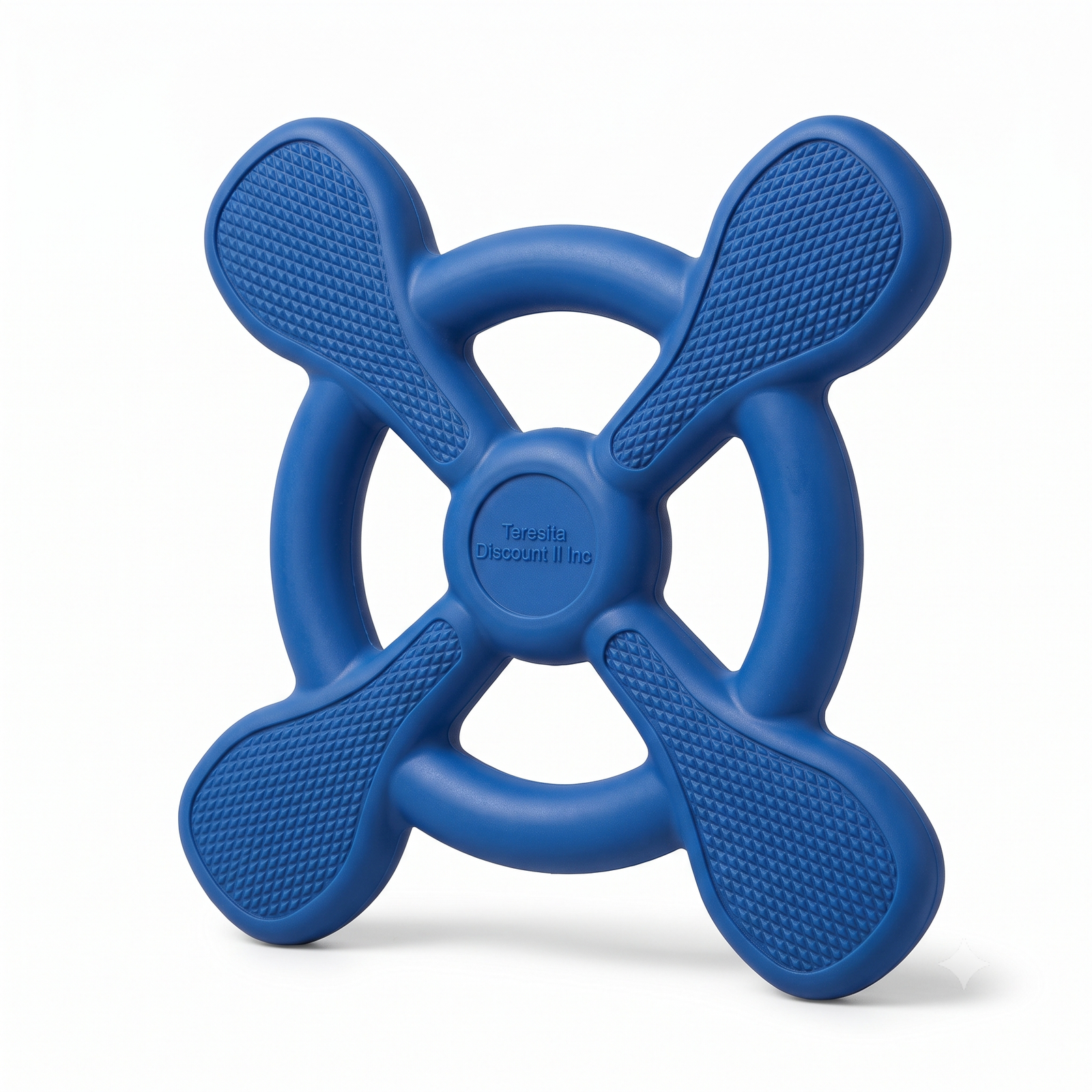 Teresita Discount II Inc Heavy-Duty 4-Way Rubber Dog Chew Toy - Blue - Image 2