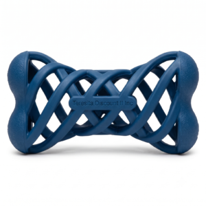 Teresita Discount II Inc Heavy-Duty Woven Rubber Dog Chew Toy & Teething Bone - Blue